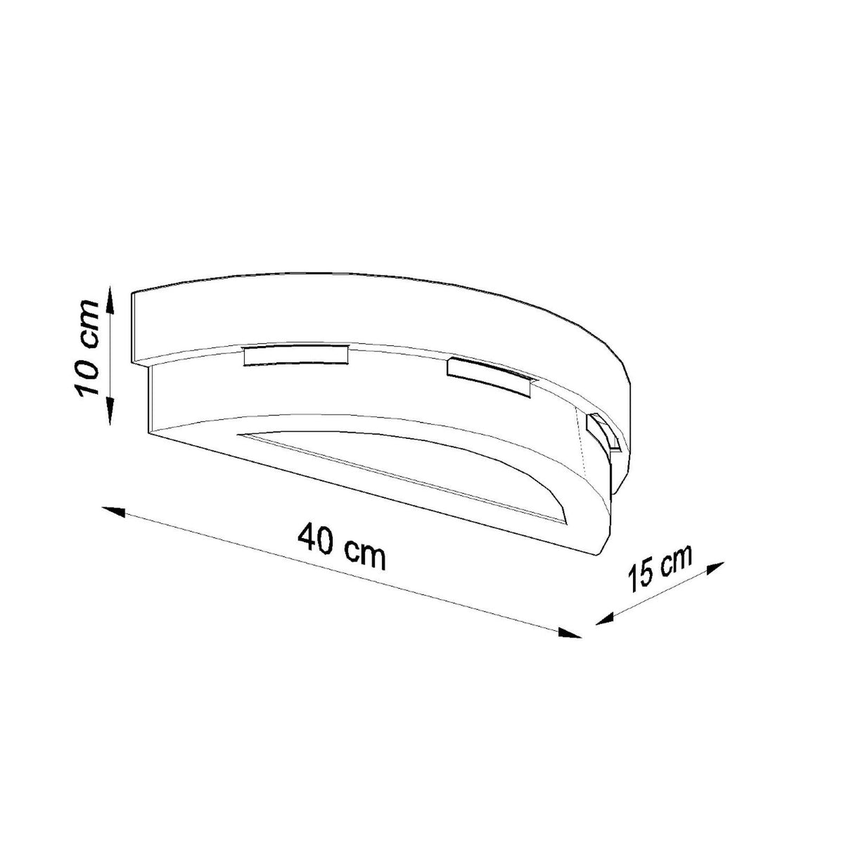Applique Helios en céramique, autre angle de vue