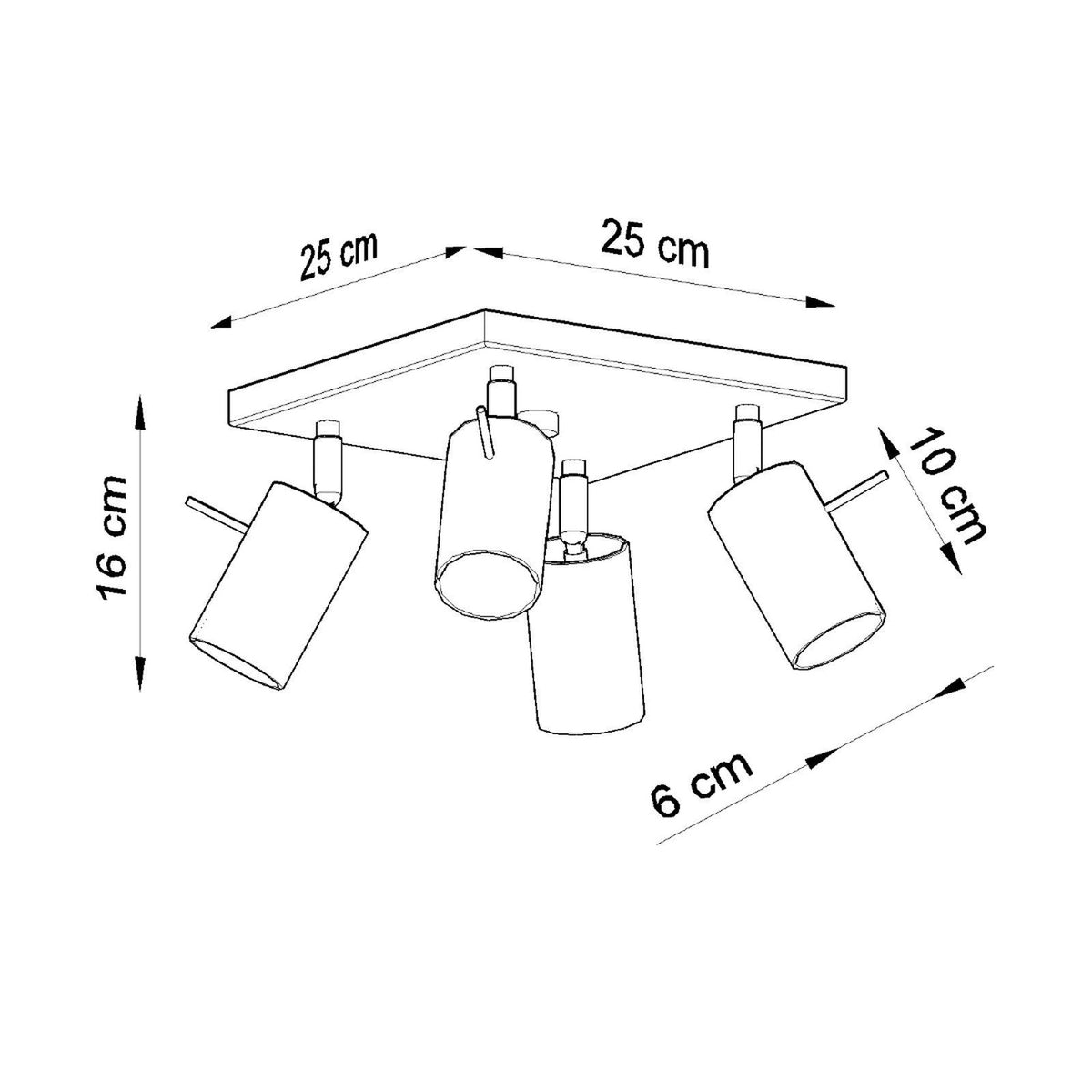 Plafonnier Ring 4 à spots orientables, vue sous un autre angle