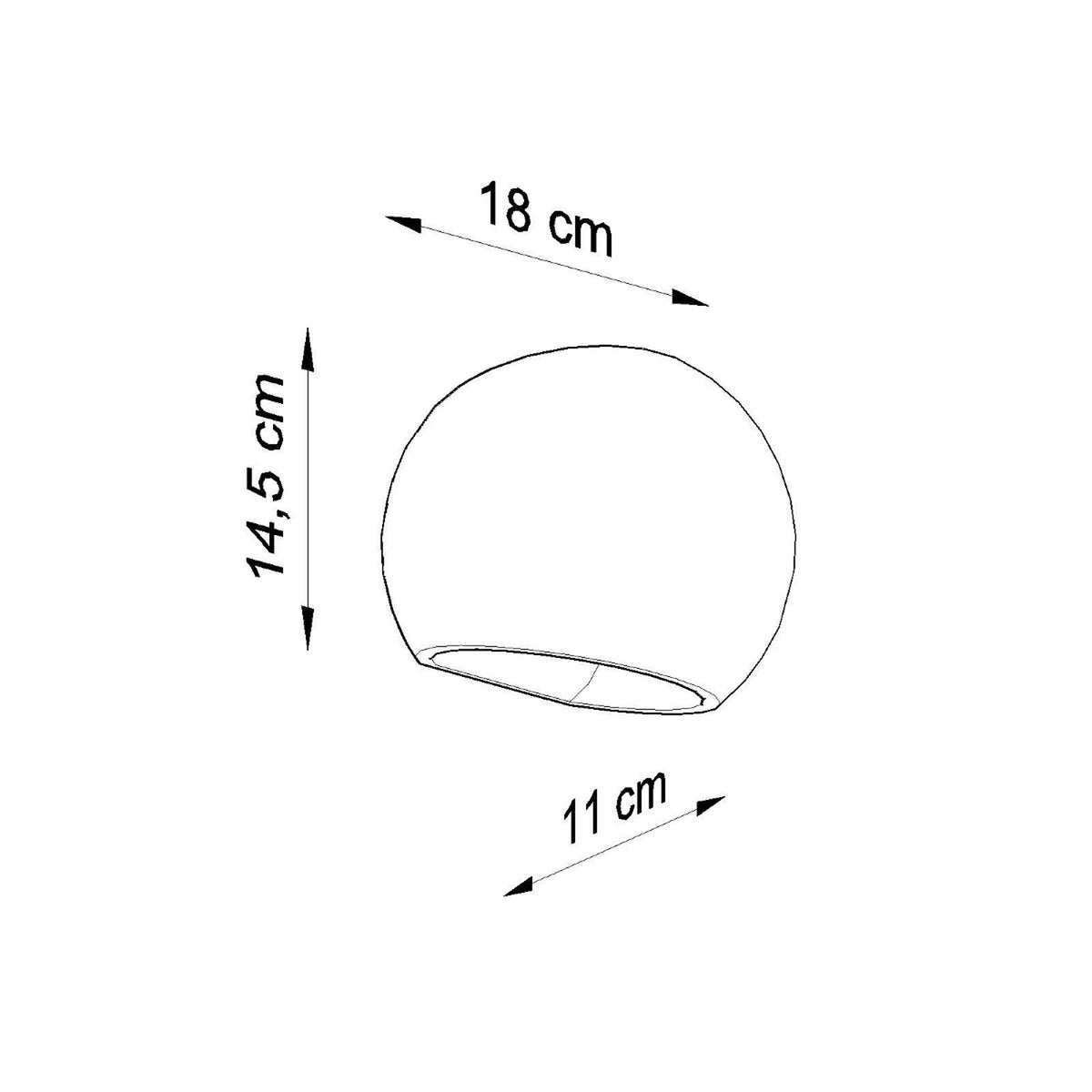 Applique Globe en céramique, détail du design