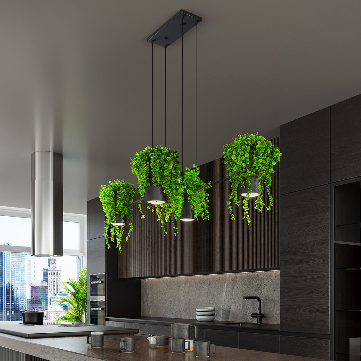 Suspension Kukkia 142 cm noir