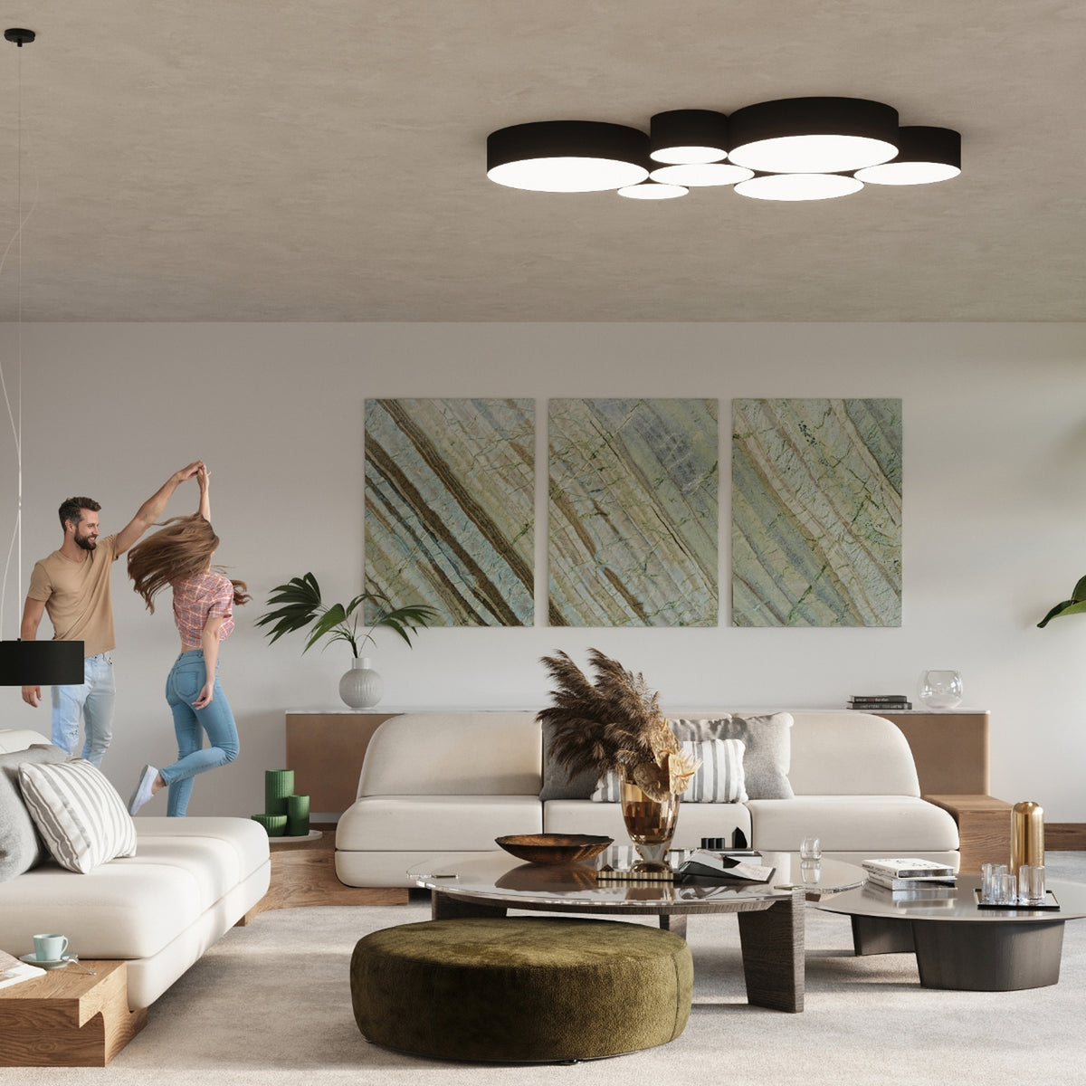 Plafonnier Arena 35 à grand diffuseur, vue sous un autre angle