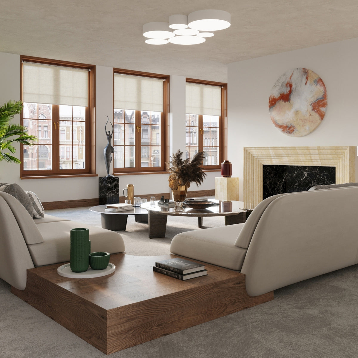 Plafonnier Arena 45 à grand diffuseur, détail du design