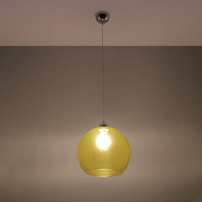 Suspension Ball en verre soufflé jaune, autre vue