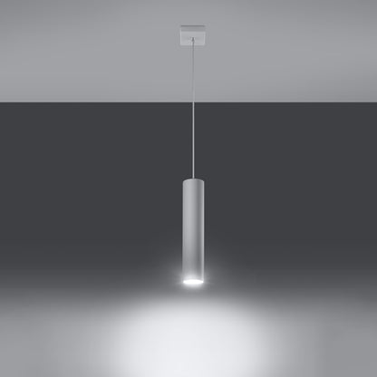Suspension Lagos 1 source blanche en acier brut, autre vue