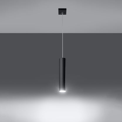 Suspension Lagos 1 source noire en acier brut, autre vue