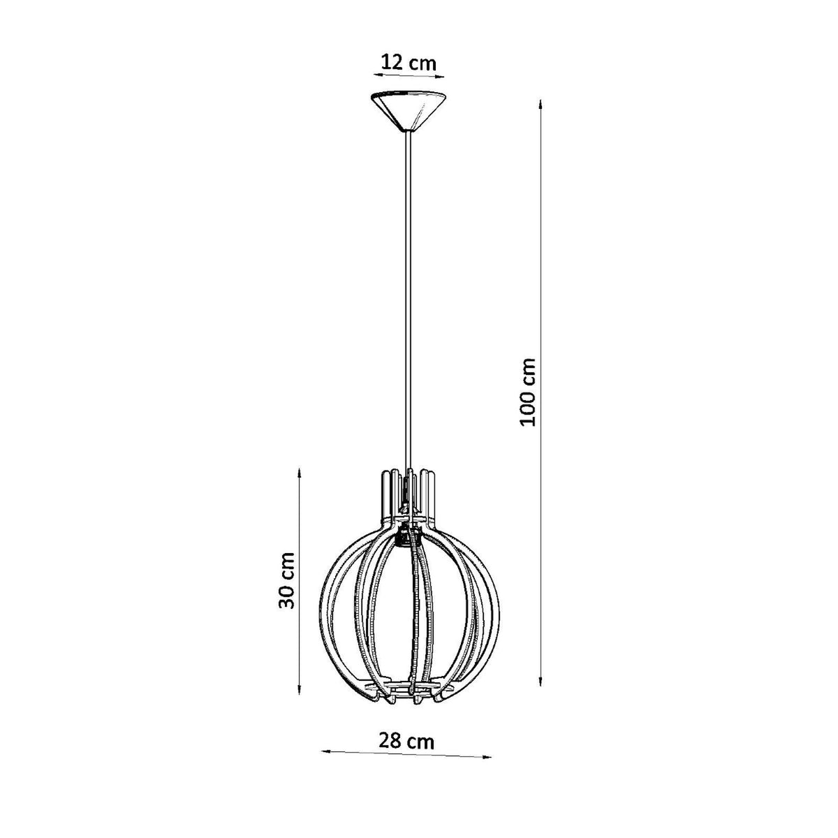 Suspension Arancia en bois naturel, autre angle de vue