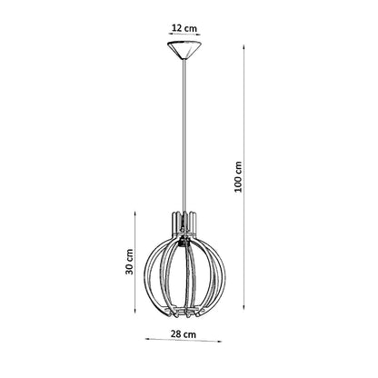 Suspension Arancia en bois naturel, autre angle de vue