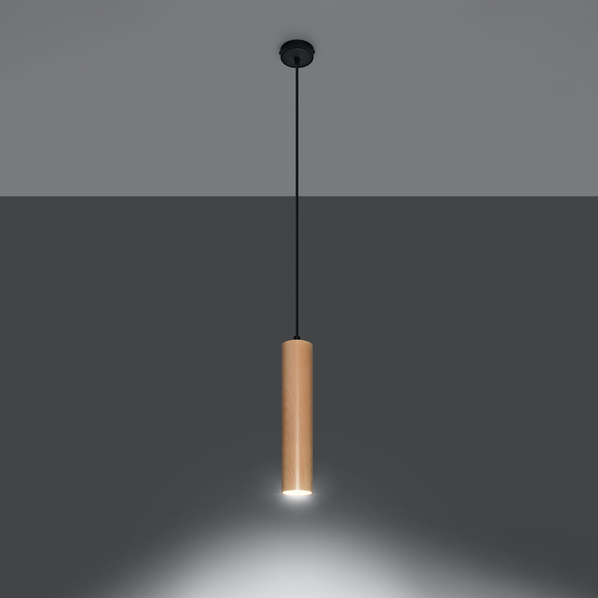 Suspension Lino 1 source en bois, autre vue