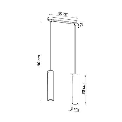 Suspension Lino 2 sources en bois, détail du design
