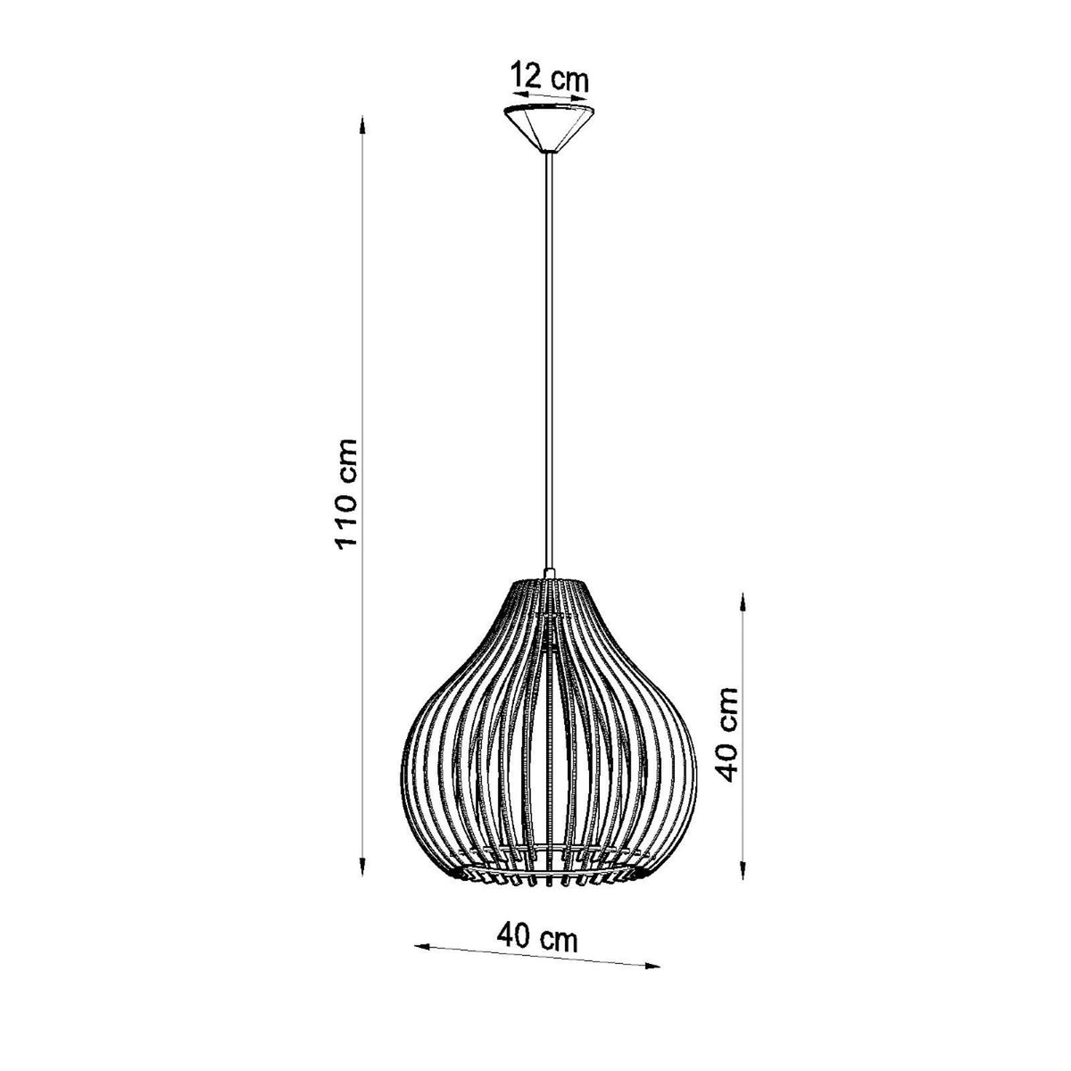 Suspension Aprilla en bois, autre angle de vue