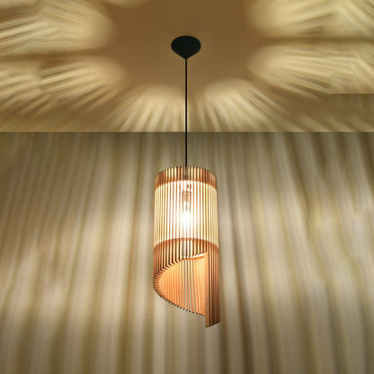 Suspension Alexia en bois naturel, autre vue