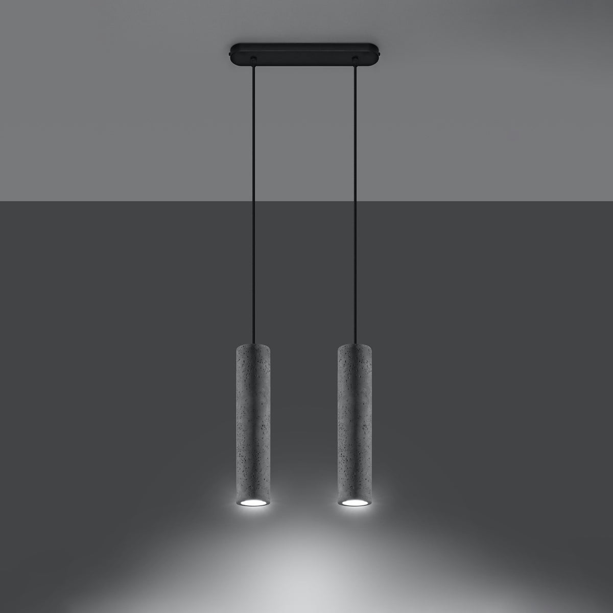 Suspension Luvo 2 sources en béton, autre vue
