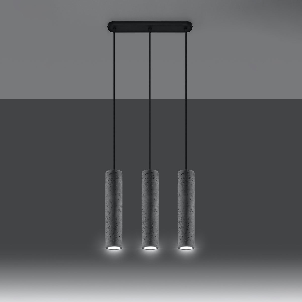 Suspension Luvo 3 sources en béton, autre vue