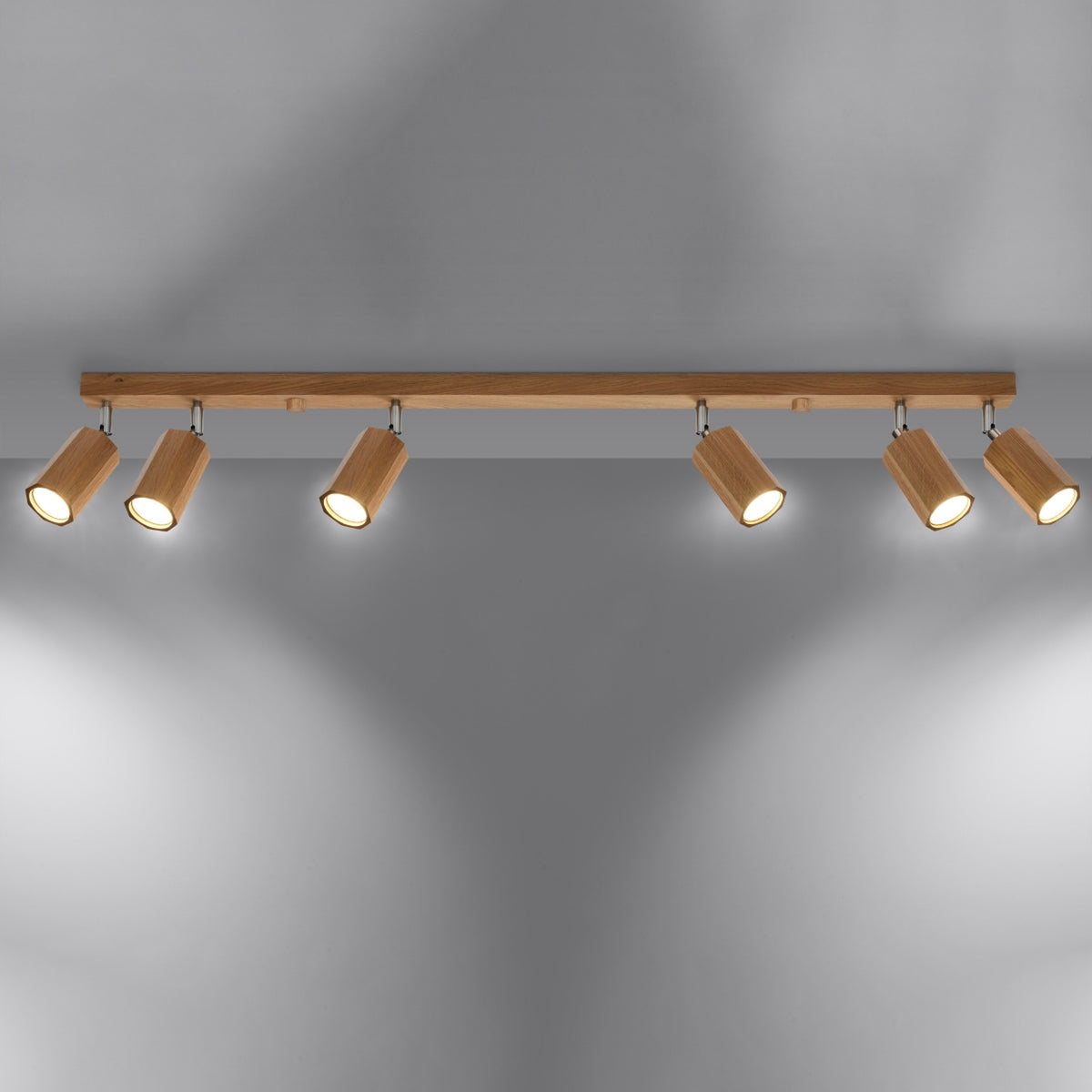 Plafonnier Zeke 120 cm en bois de chêne, autre vue