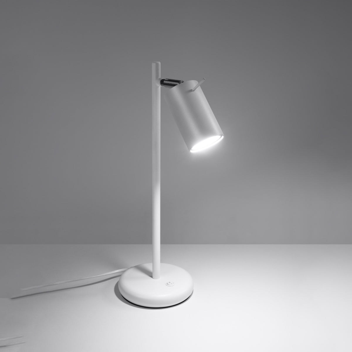 Lampe de table Ring blanche à spot orientable, autre vue