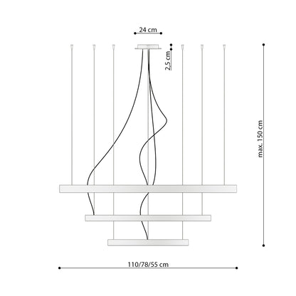 Suspension Rio Ø 55, 78 et 110 cm noir