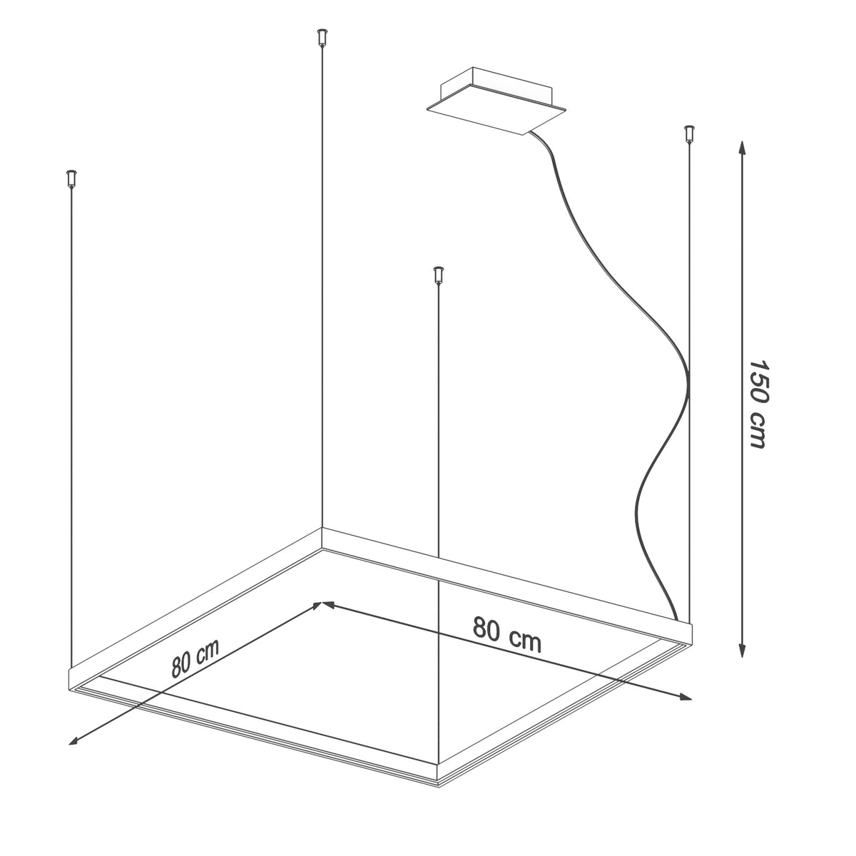 Suspension Nelya 80 cm noir
