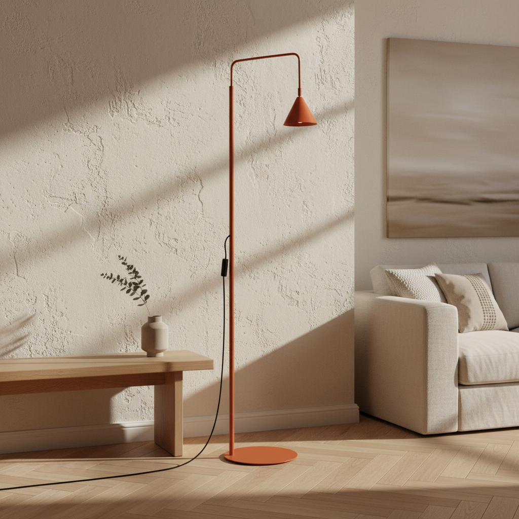 Lampadaire Nox ocre rouge, autre vue