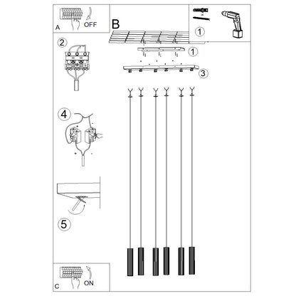 Suspension Ivar 80 cm noir