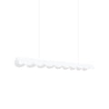 Suspension LED ondulée en aluminium, 98 ou 131 cm – Biscuit