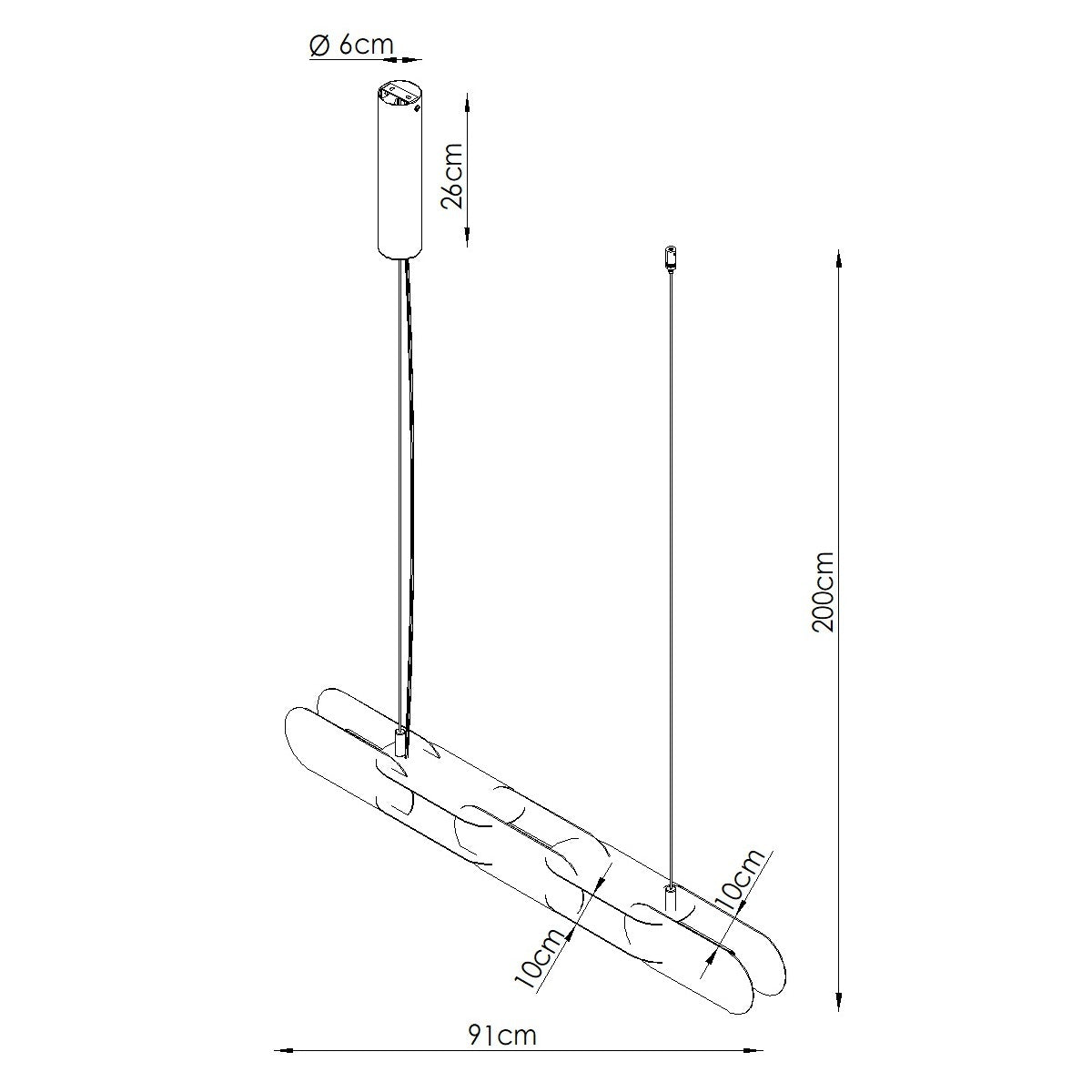 Suspension Chain 91 cm noir