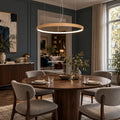 Suspension LED anneau en bois de chêne Ø 79 cm – Rio Eik