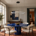 Suspension LED anneau noir diffusant pour salon, Ø 90 ou 120 cm – Risa
