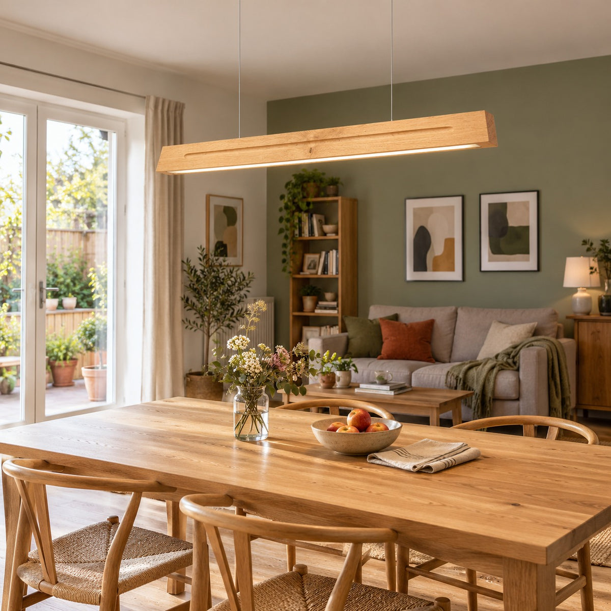 Suspension Skog en chêne au-dessus d'une table en bois massif